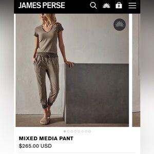 James perse. Mixed media pant size 1/S. Color ammo pigment